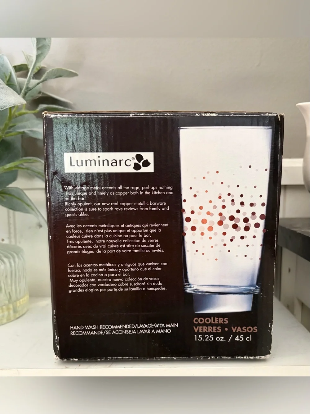 Luminarc Speckle Cooler Glasses 4pk NEW in Box
